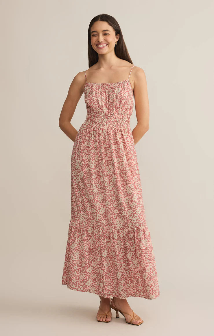 TOLUCA YNEZ FLORAL MAXI DRESS-ROSE(FINAL SALE)