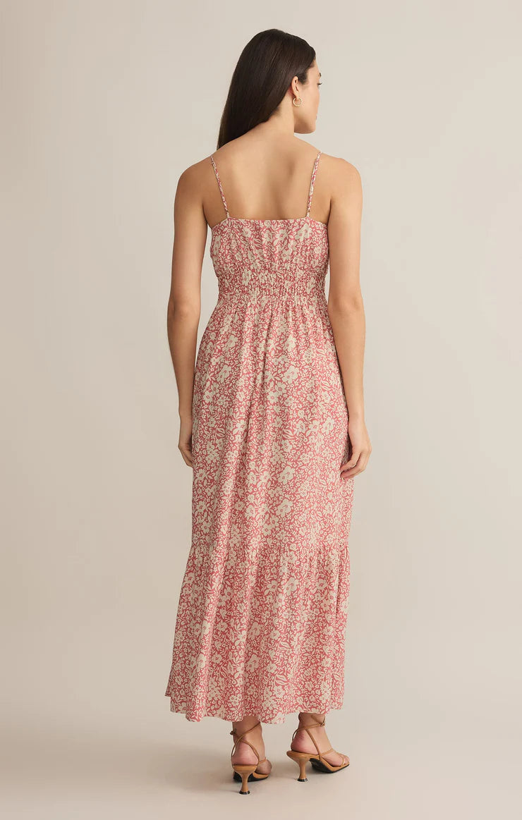 TOLUCA YNEZ FLORAL MAXI DRESS-ROSE(FINAL SALE)
