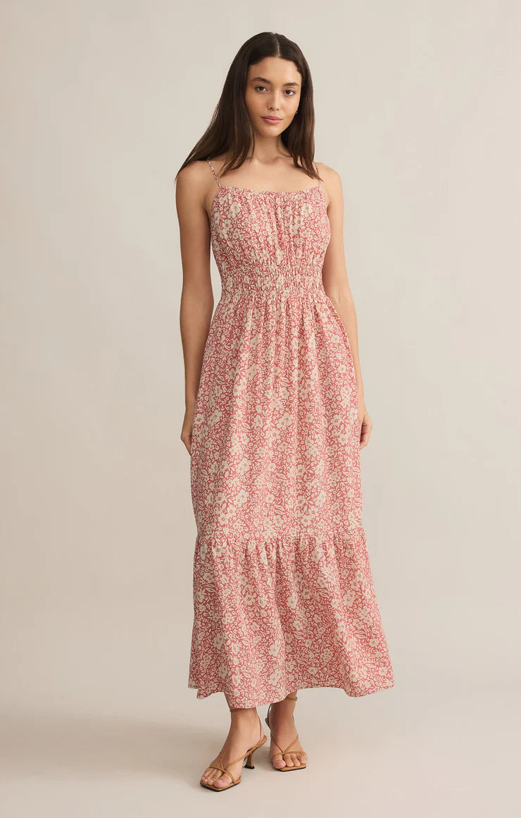 TOLUCA YNEZ FLORAL MAXI DRESS-ROSE(FINAL SALE)