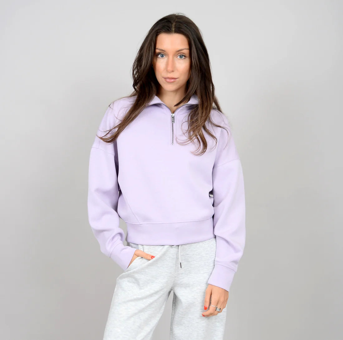 Mailyn Scuba 1/2 Zip Top-Lavender