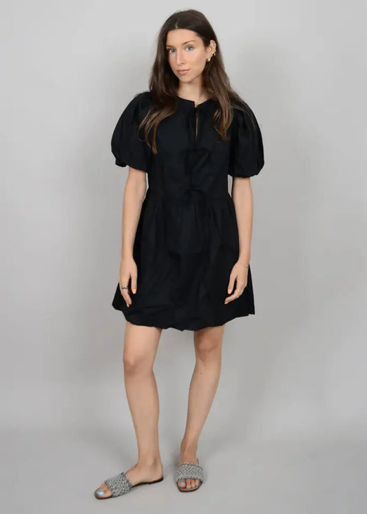 Tally Puff Tie Dress-Black(final sale)