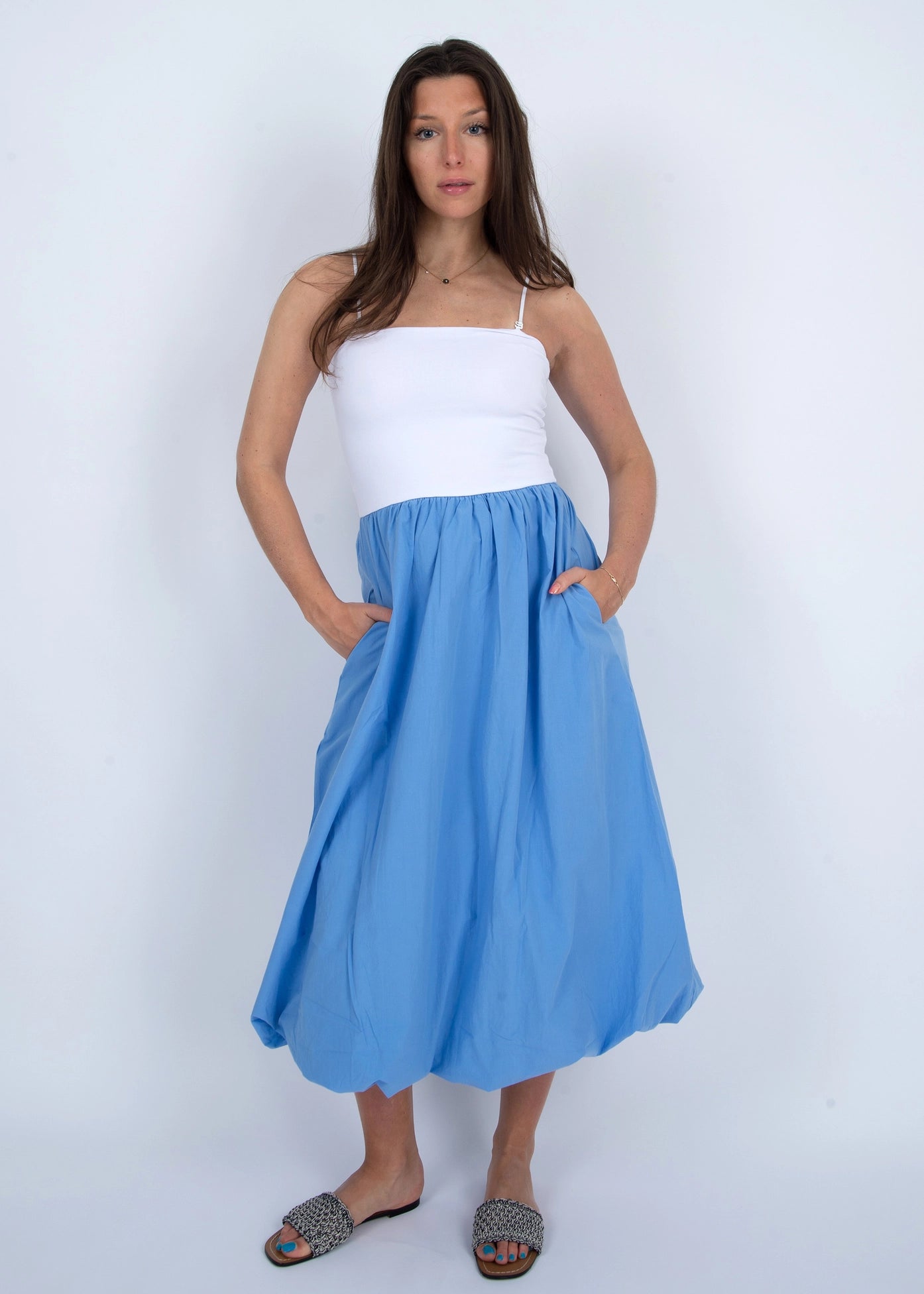 Mabelle Strapless Balloon Dress Blue (FINAL SALE)