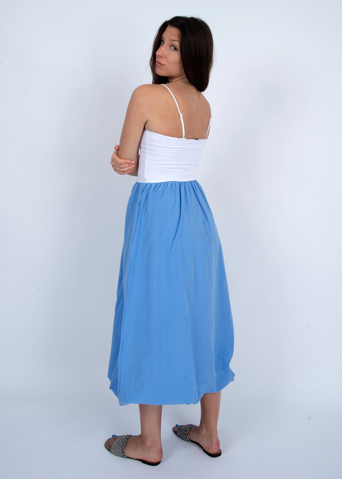 Mabelle Strapless Balloon Dress Blue (FINAL SALE)