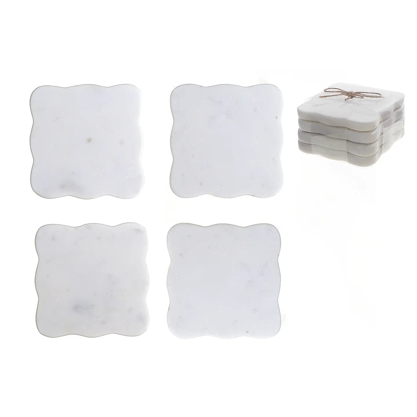 Scalloped marble coasters