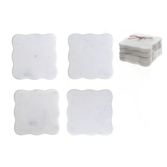 Scalloped marble coasters