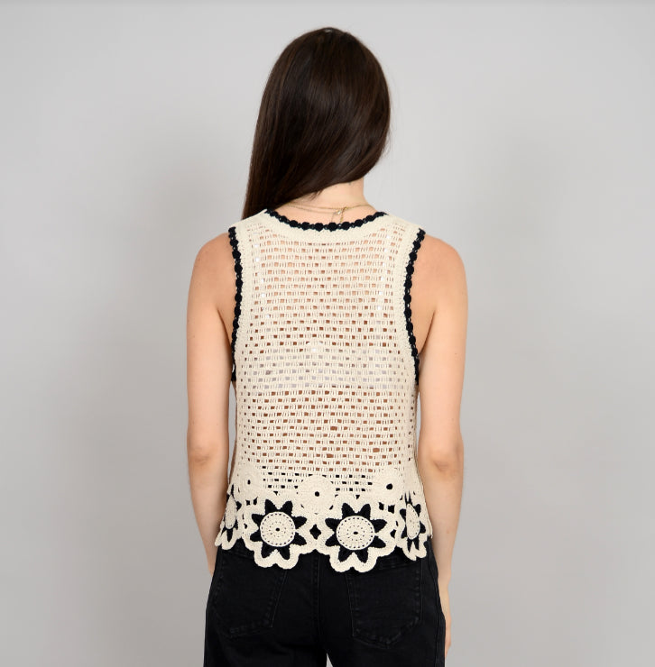 Asaka Sleeveless Crew Neck Pullover Natural-Natural