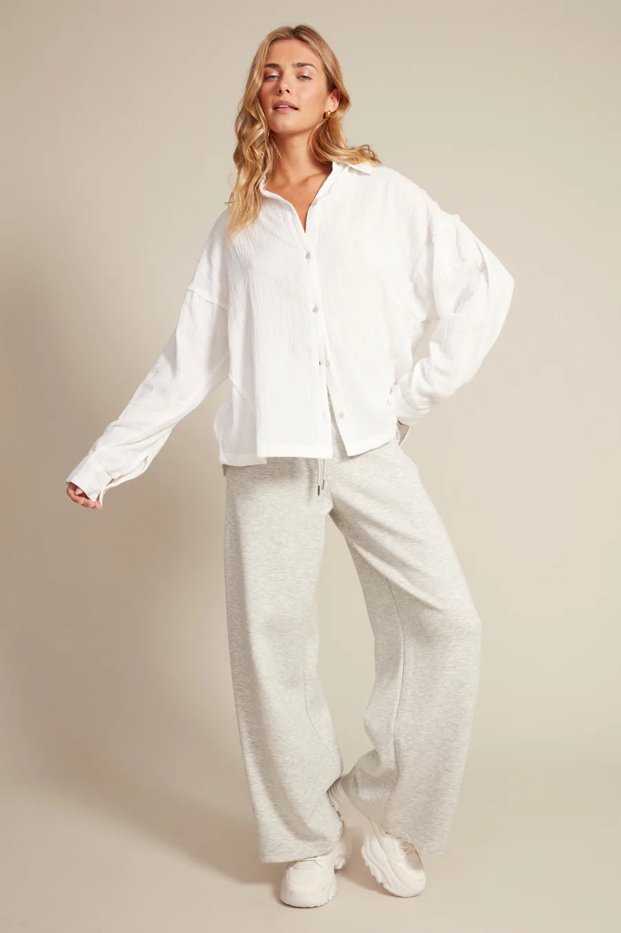 Faramir Button Front Shirt-White