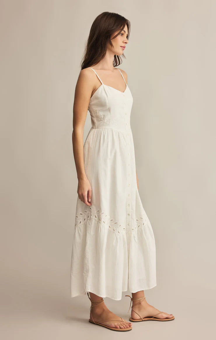 CITADELLE EMBROIDERED LINEN MAXI DRESS(FINAL SALE)