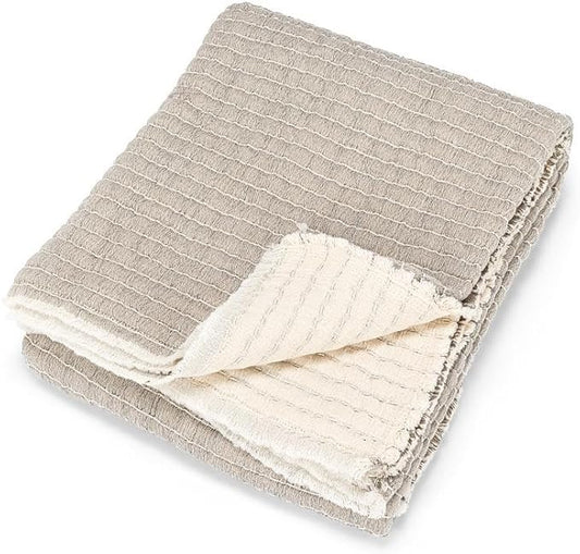 Overstitch Throw-Grey
