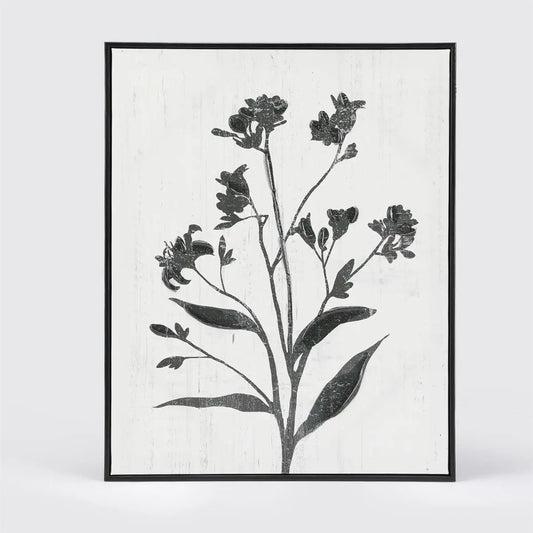 Floral Silhouette Wall Art-Printed Canvas