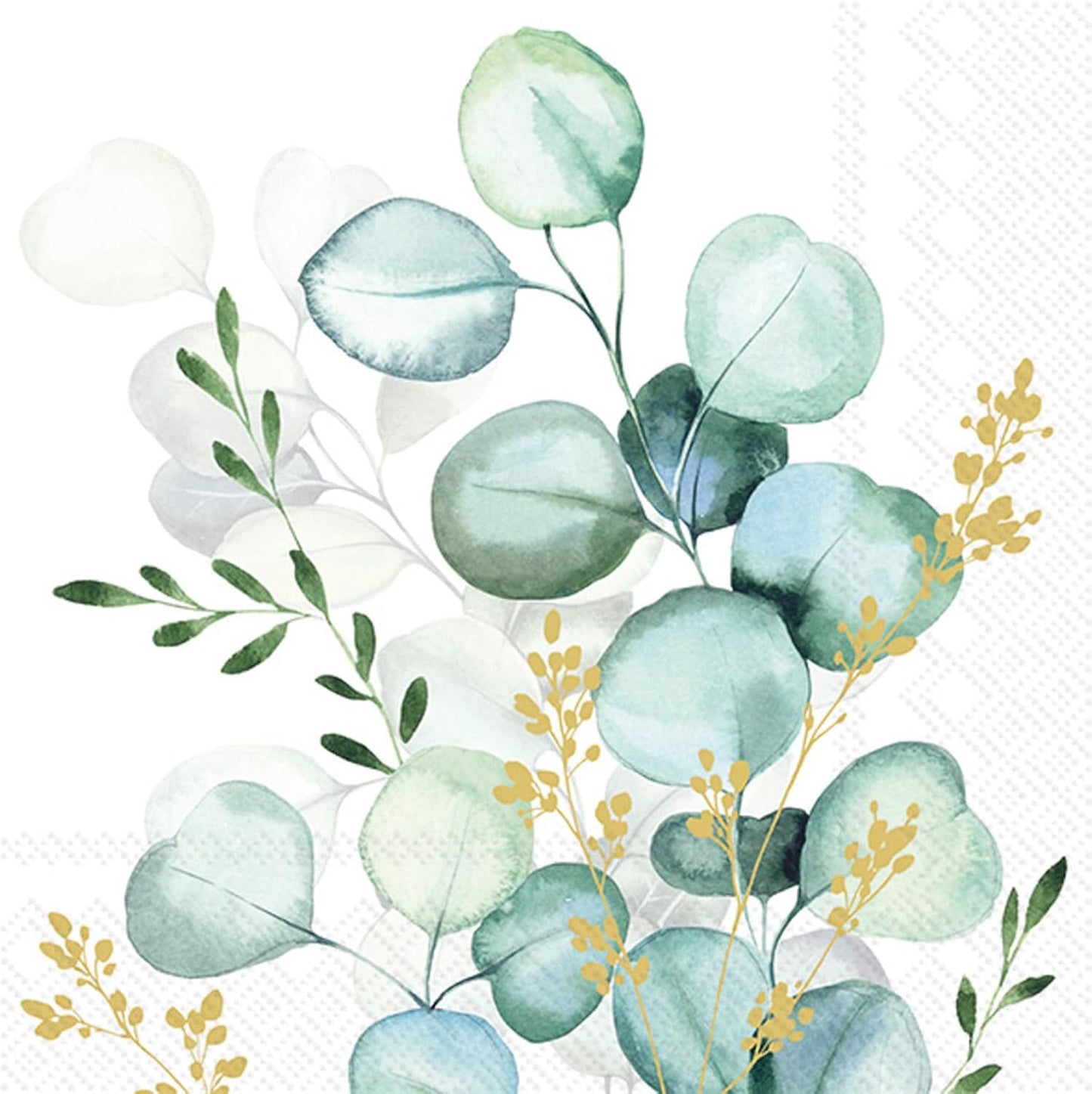Golden Eucalyptus Napkins-Cocktail