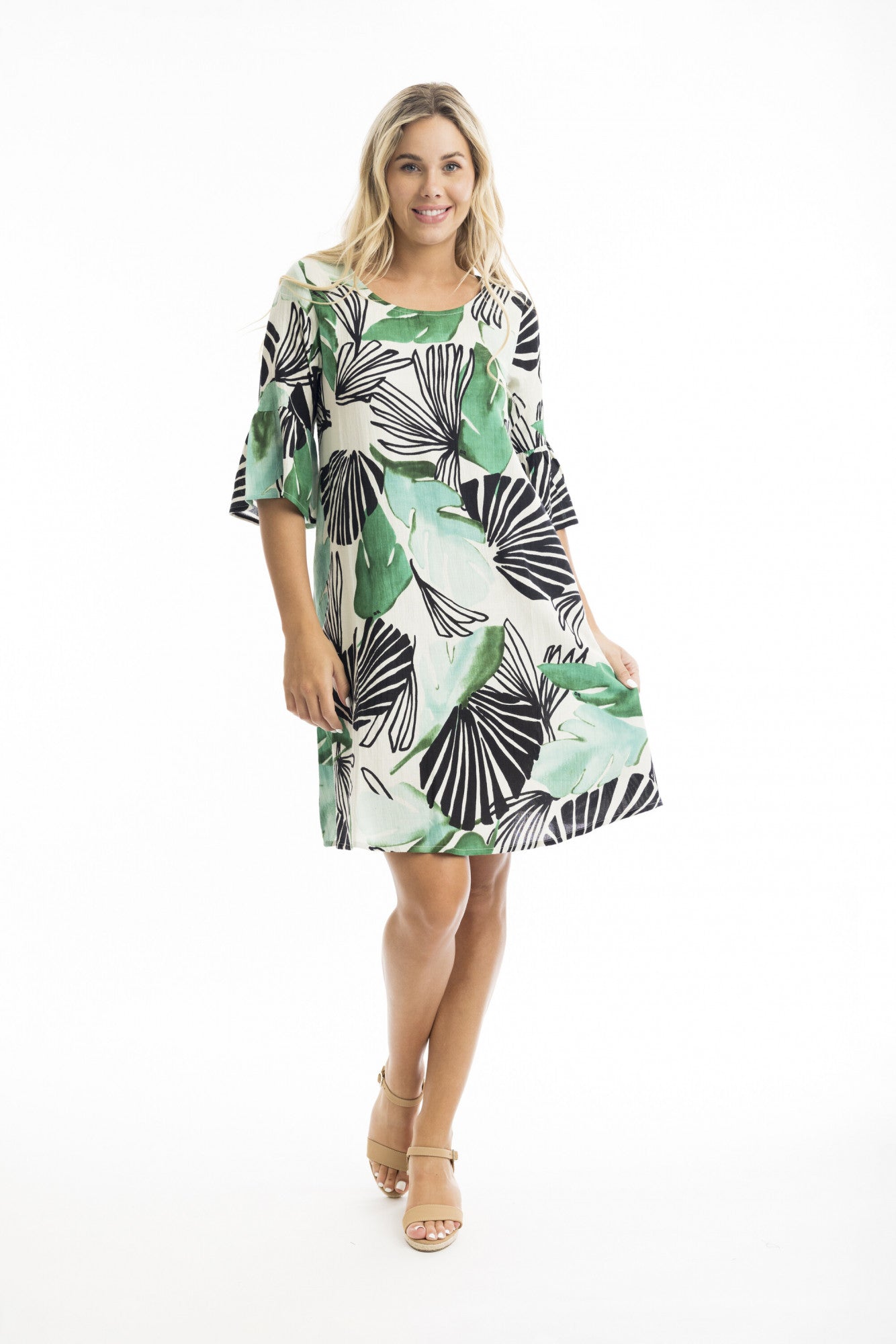 Papagayo Frill Sleeve Contemporary Dress