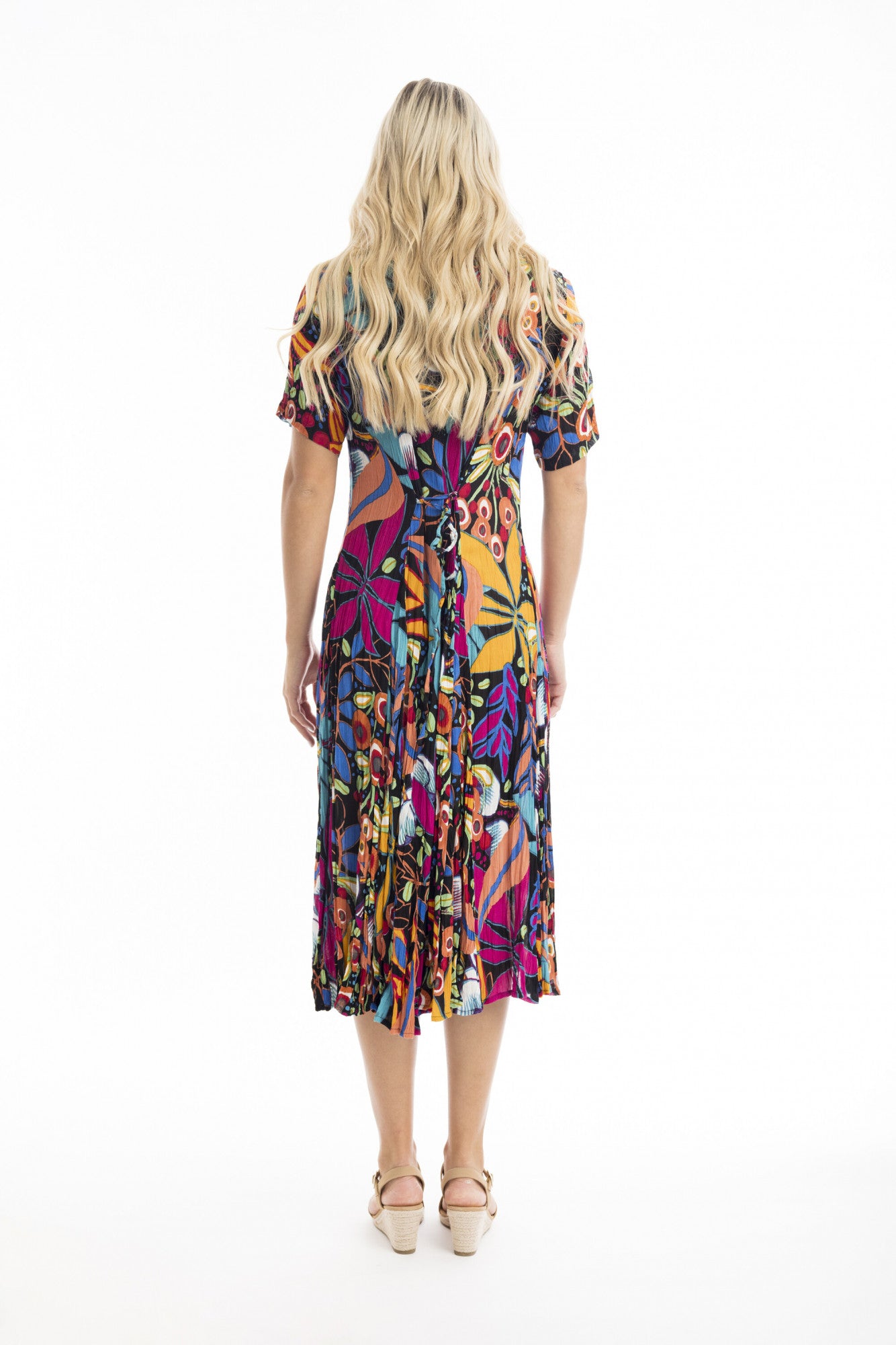 Copacabana Short Sleeve Godet Dress