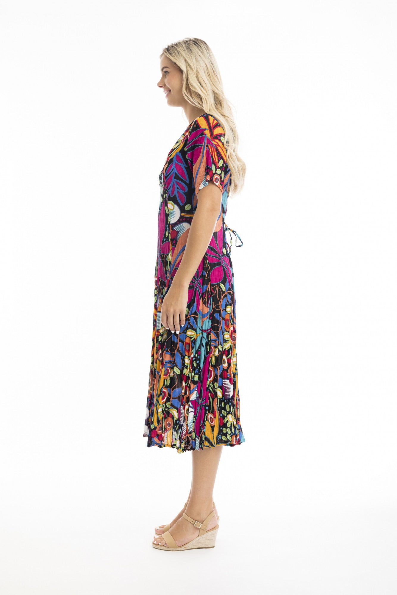 Copacabana Short Sleeve Godet Dress