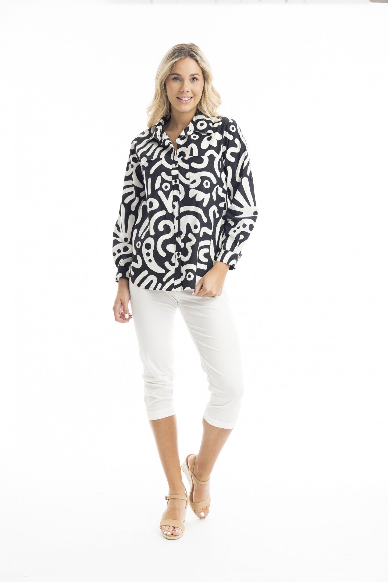 Poplin Print Shirt(FINAL SALE)