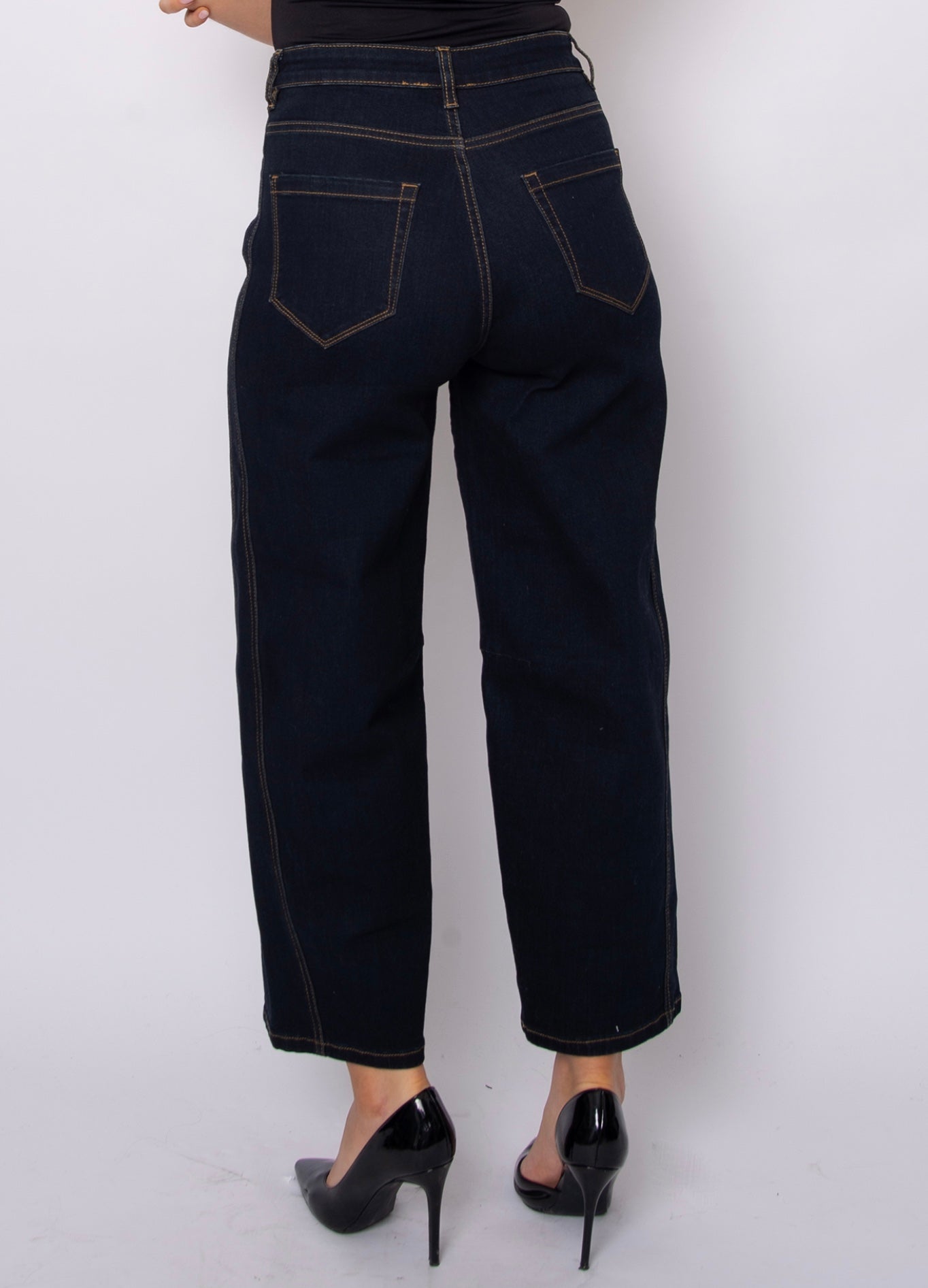 Barni Barrel Jeans-Dark Denim