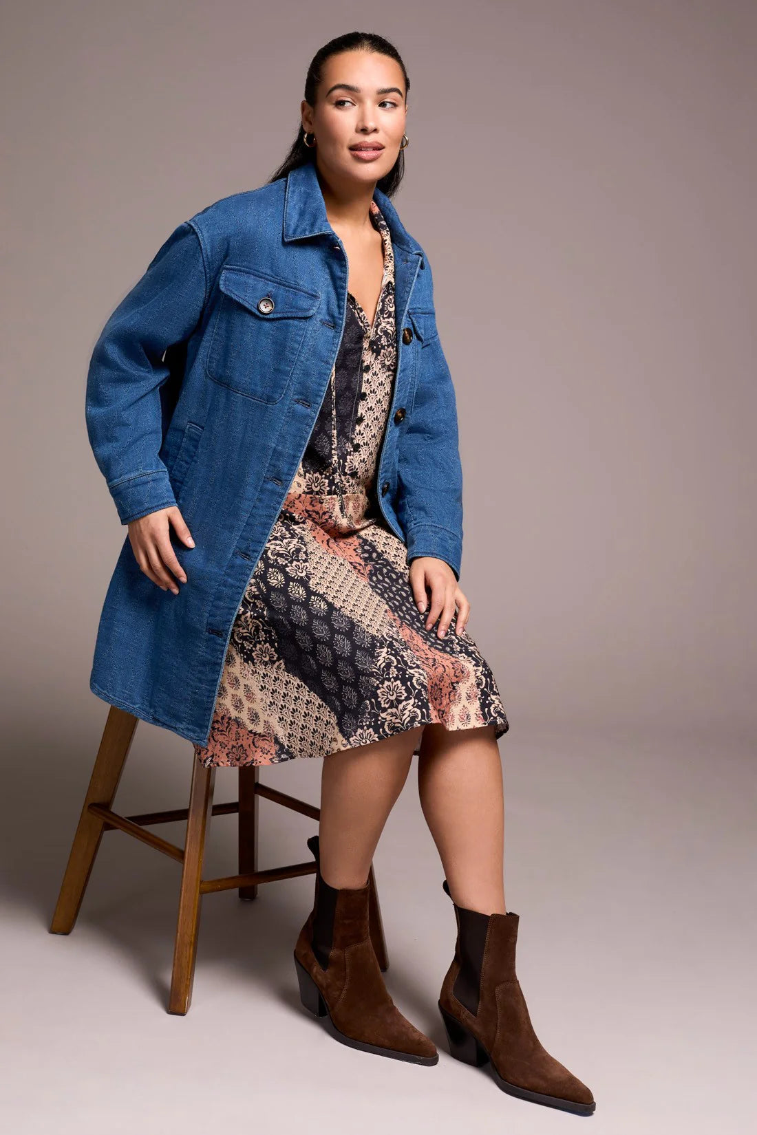 QUILTED COTTON BUTTON FRONT SHACKET