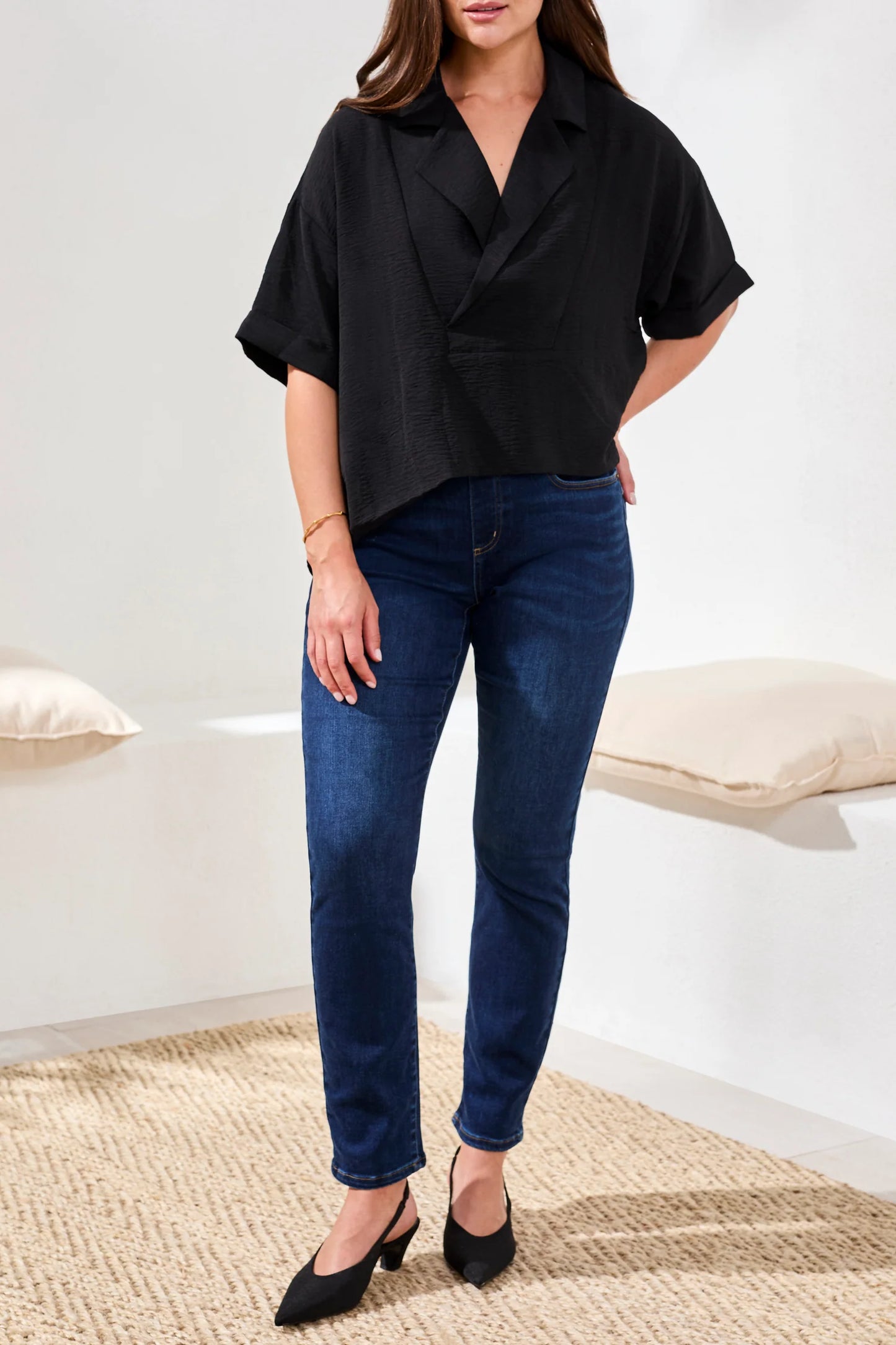 SOPHIA CURVY BOUNDLESS STRETCH DENIM PULL-ON SLIM CROP JEANS-DARK NIGHT