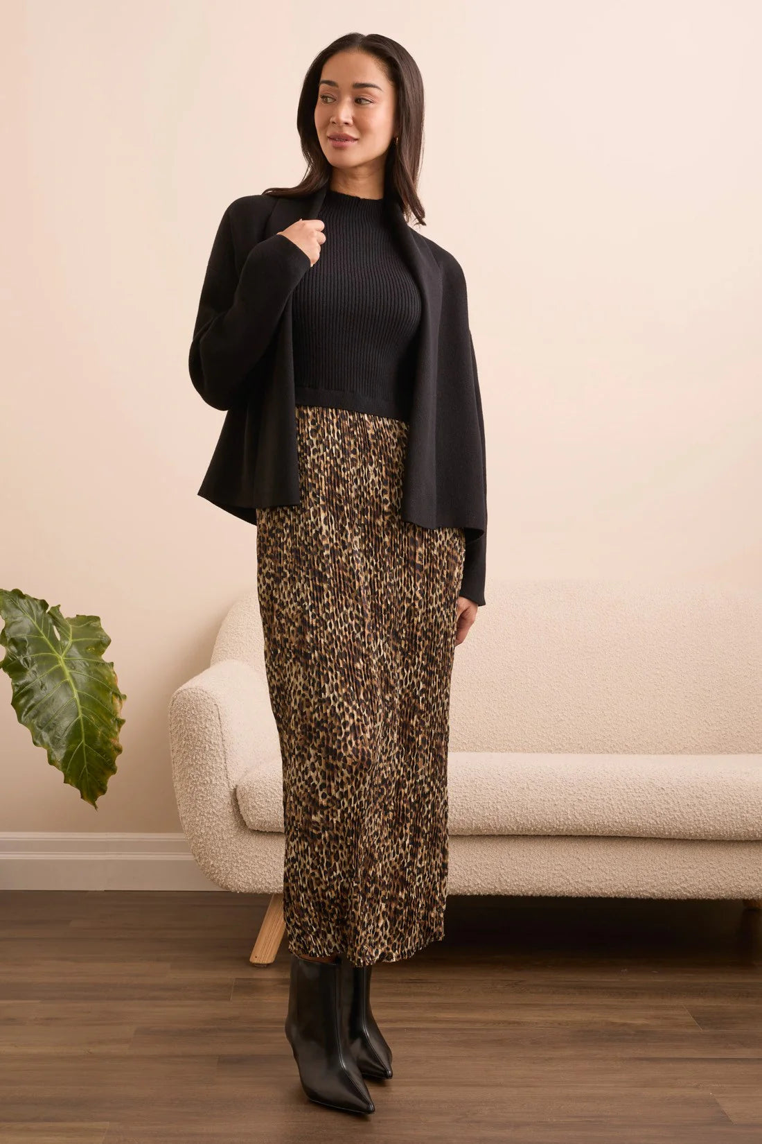DOUBLE KNIT SHAWL COLLAR COATIGAN