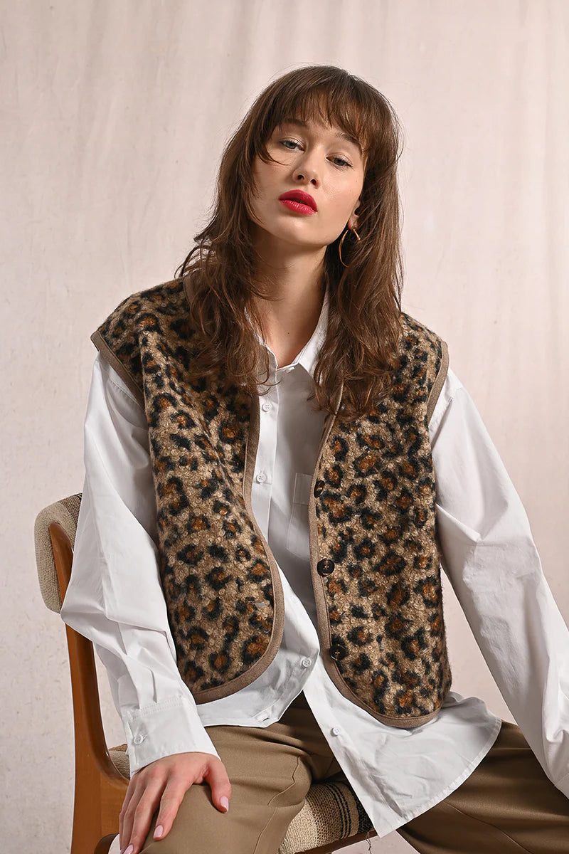 LADIES WOVEN SLEEVELESS VEST