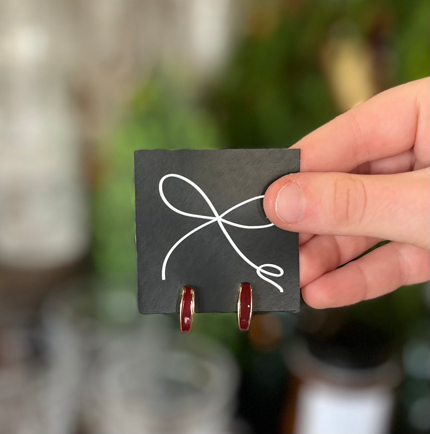 Small Hoops-Burgundy