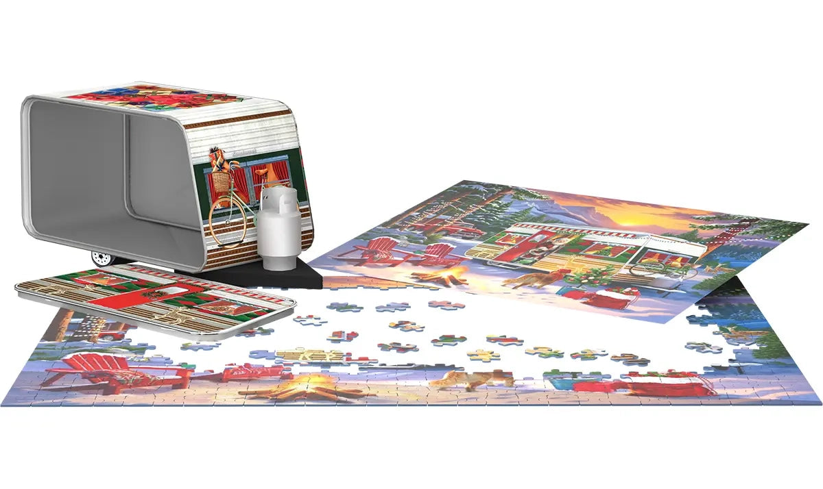 Puzzle-Christmas Camping Trailer Tin