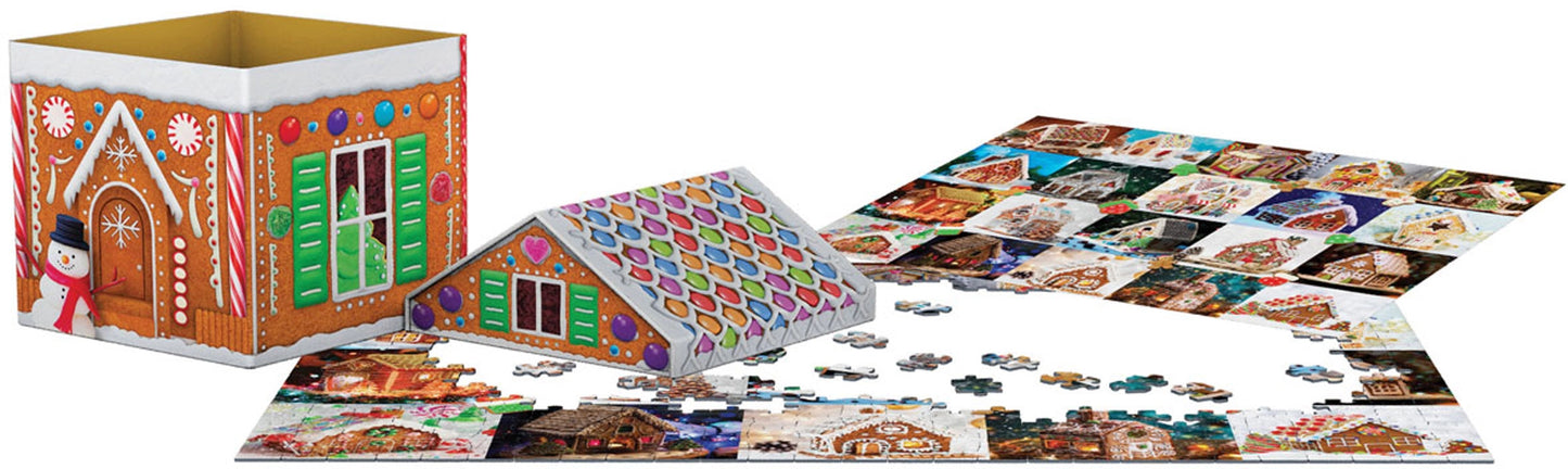 Puzzle-Gingerbread House Tin