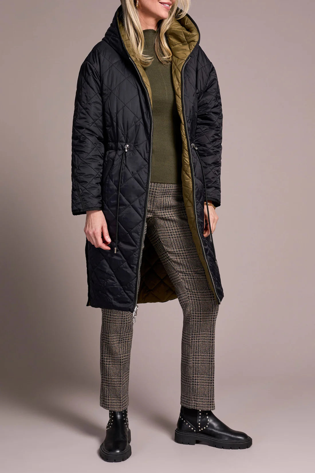 Reversible Front Rev Puffer w/Hood Ivy