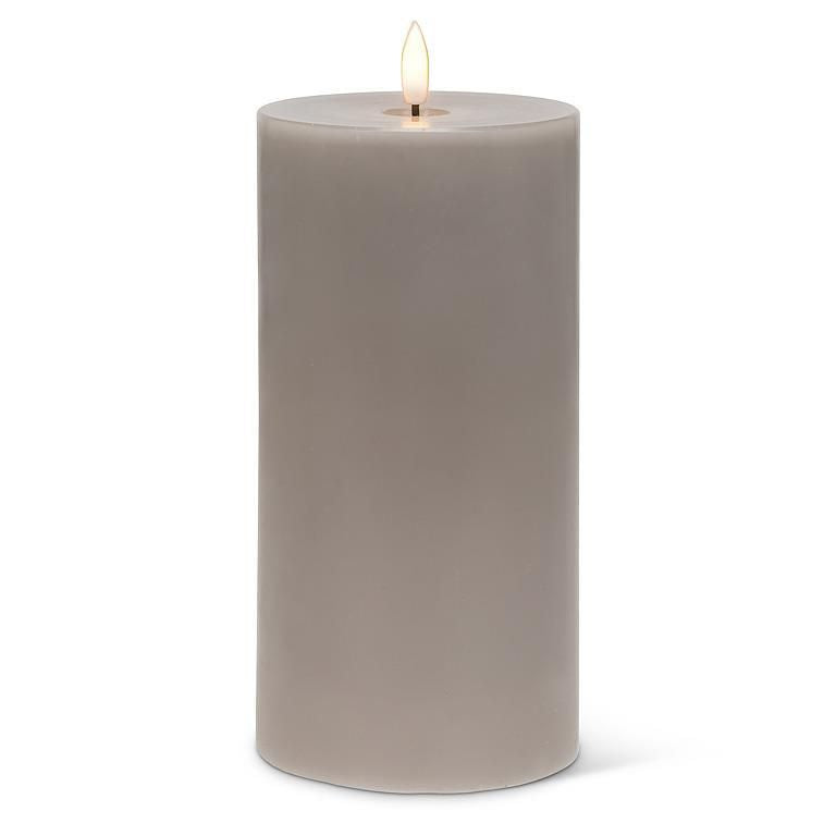 Luxlite Battery Operated Candle 4”x8”-Grey