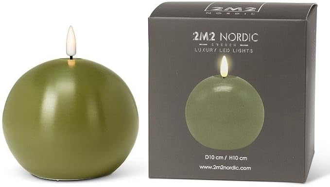 Luxlite Battery Operated Ball Candle-Green