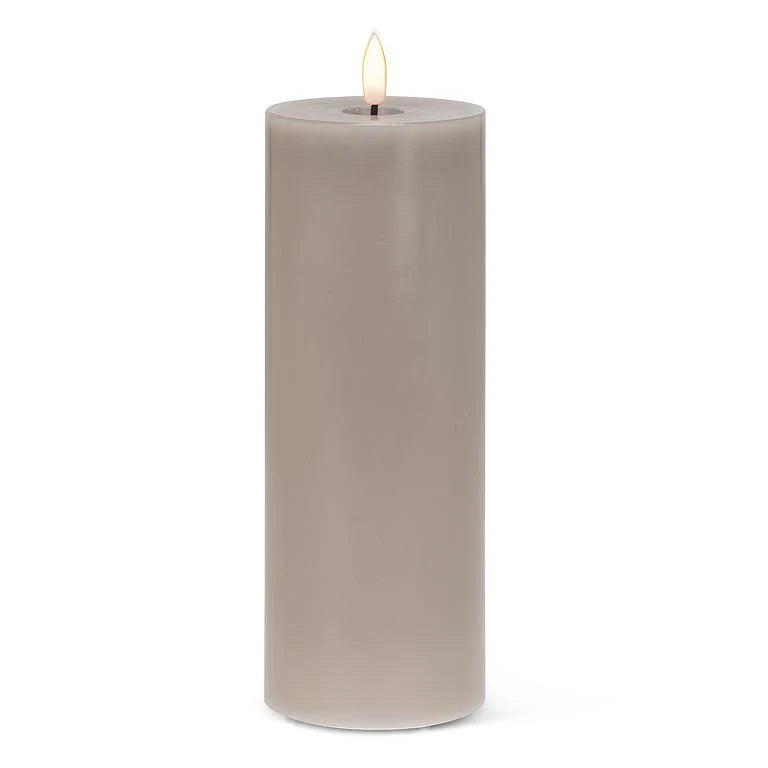 Luxlite Battery Operated candle-3”x8” Grey