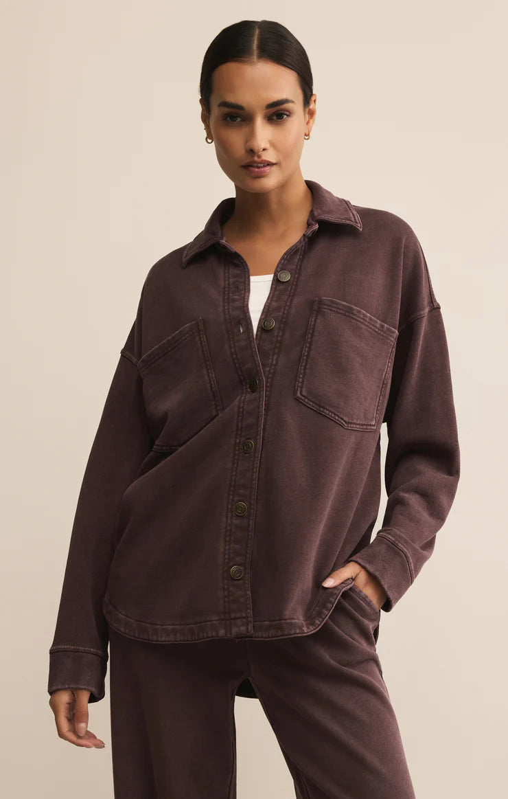 ALL DAY KNIT JACKET- CHOCOLATE CHERRY
