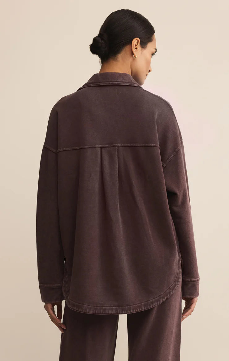 ALL DAY KNIT JACKET- CHOCOLATE CHERRY