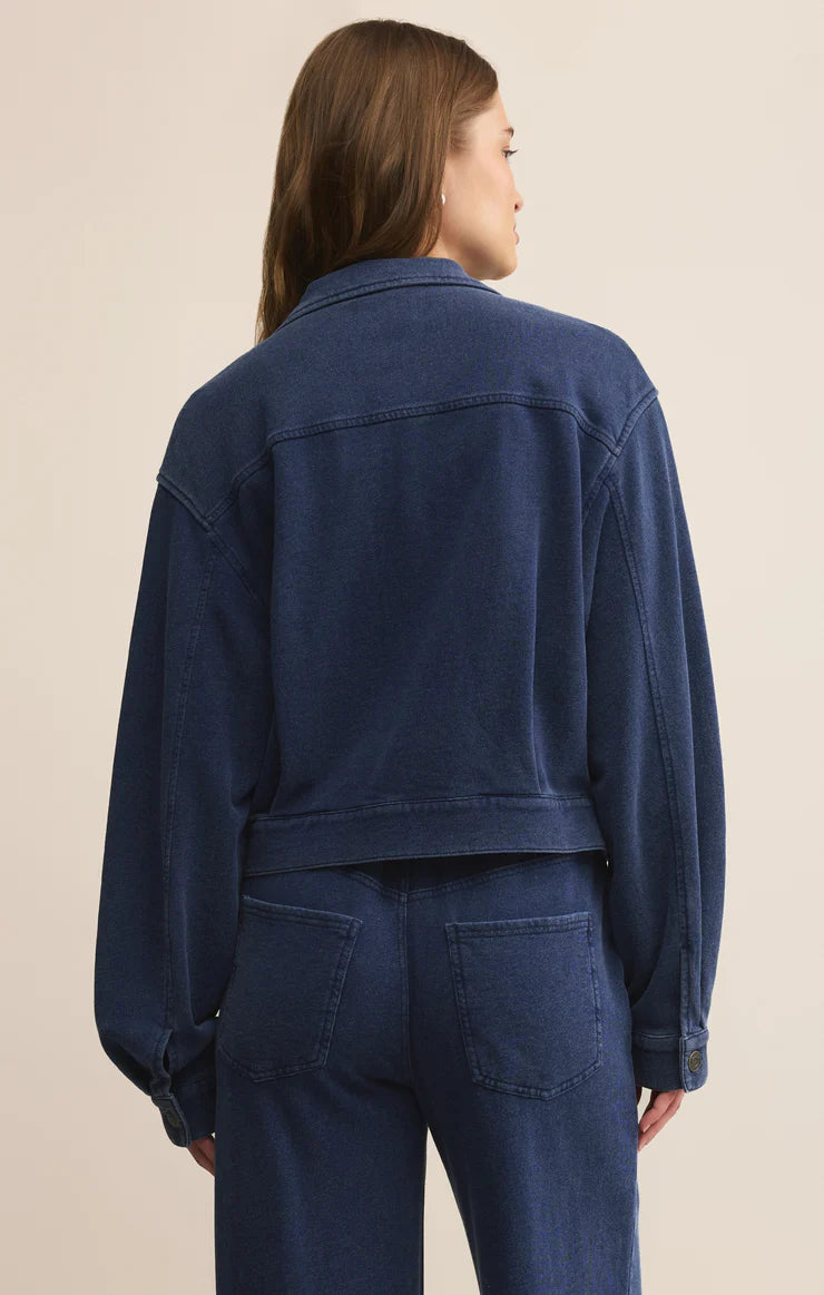 HERITAGE KNIT DENIM JACKET-INDIGO