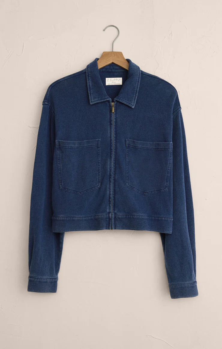 HERITAGE KNIT DENIM JACKET-INDIGO