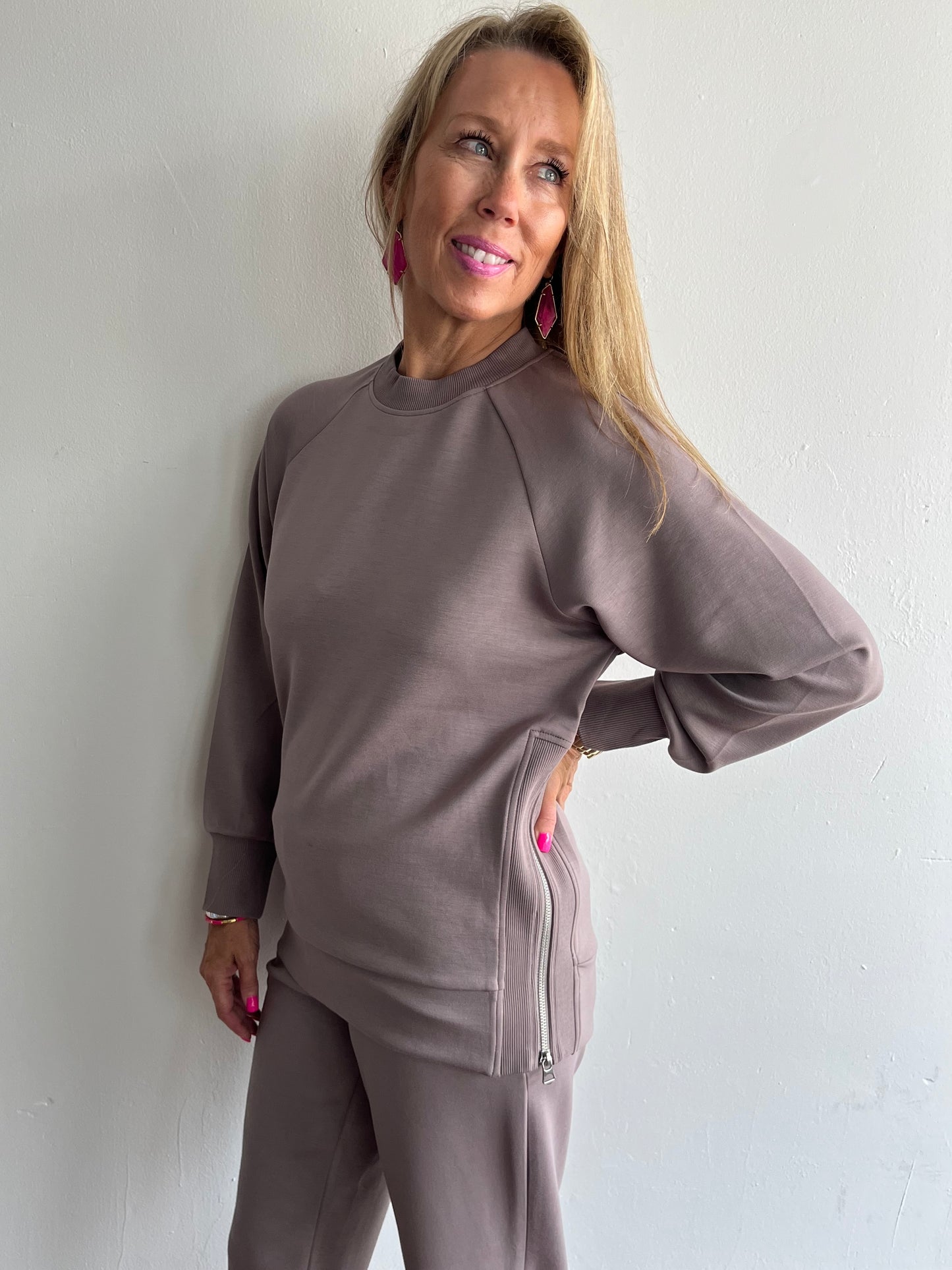 Penela Scuba Pullover/Side Zipper-Fog