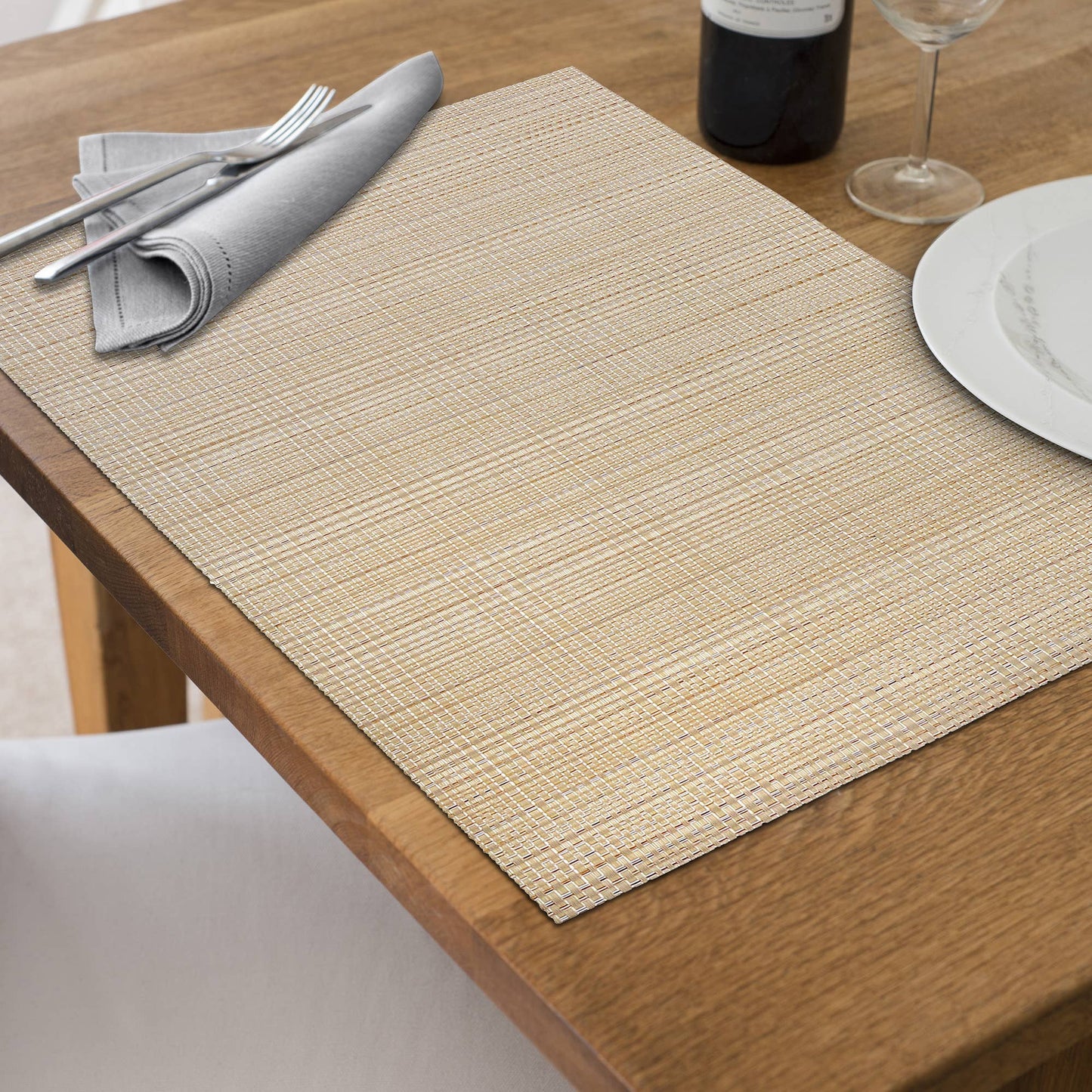 Vinyl Placemat Linen Natural: Ivory