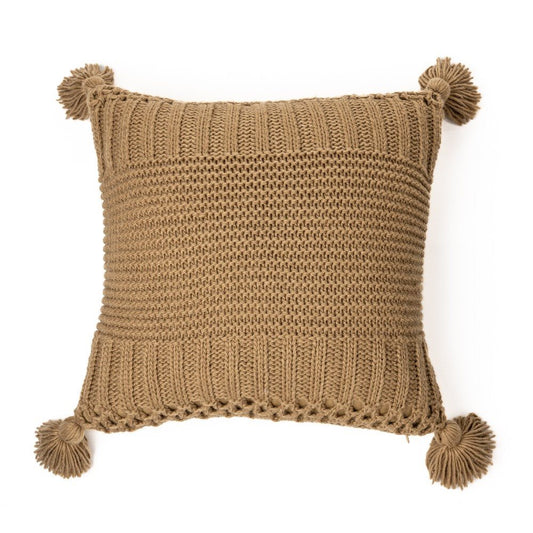 SHAWN  KNIT PILLOW - TAUPE (final sale)