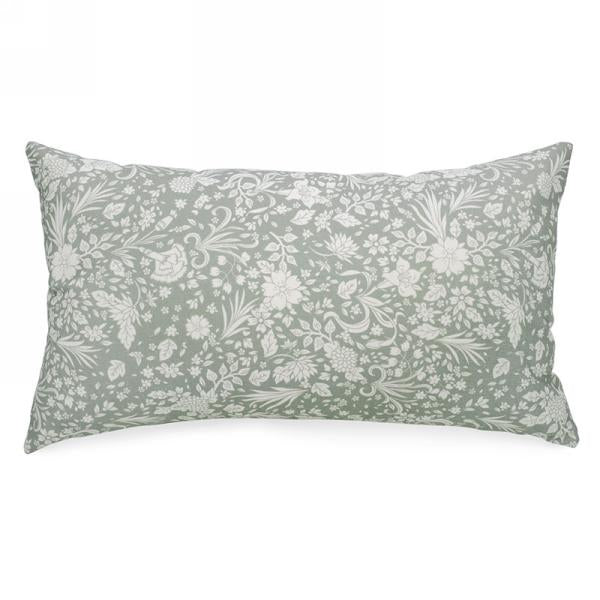 Rect green foliage motif cushion