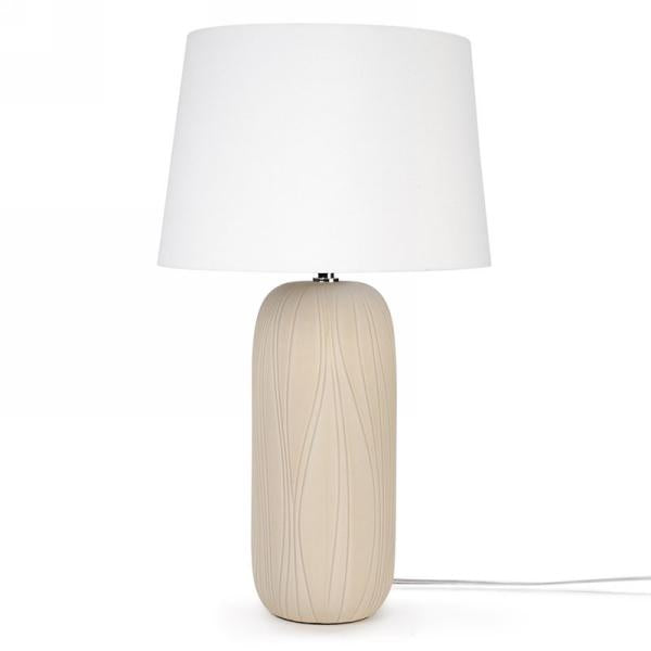 Table lamp - beige textured ceram base