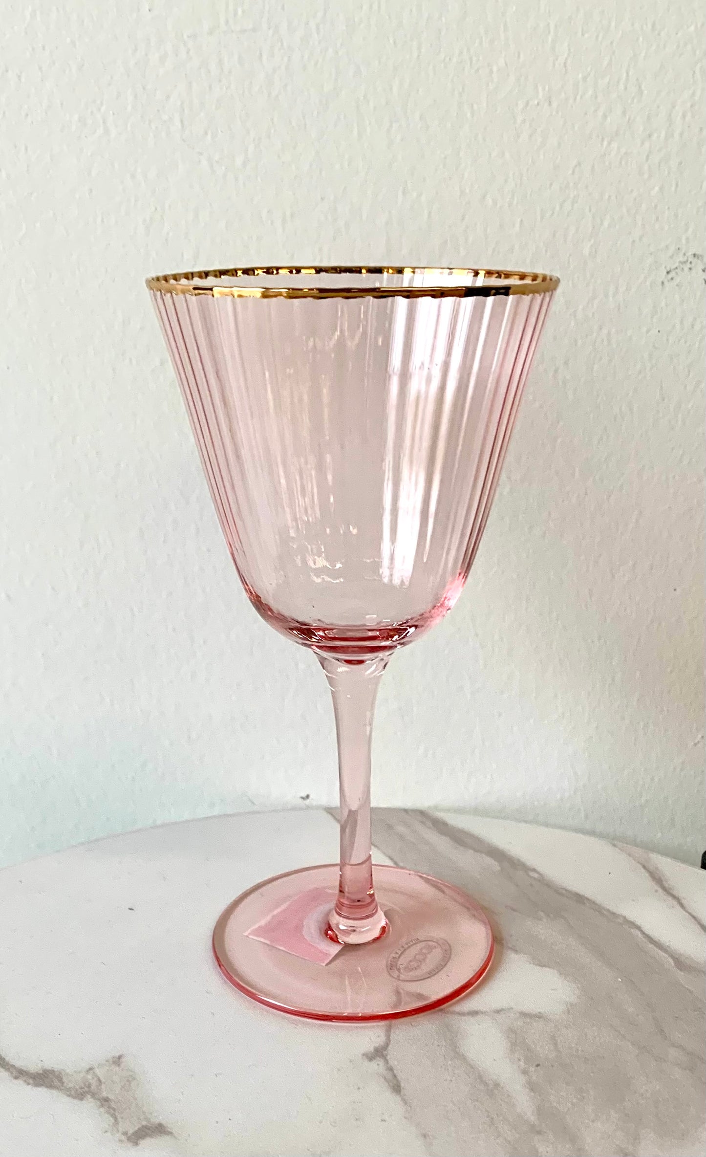 Optic Cocktail Glass with Gold Rim