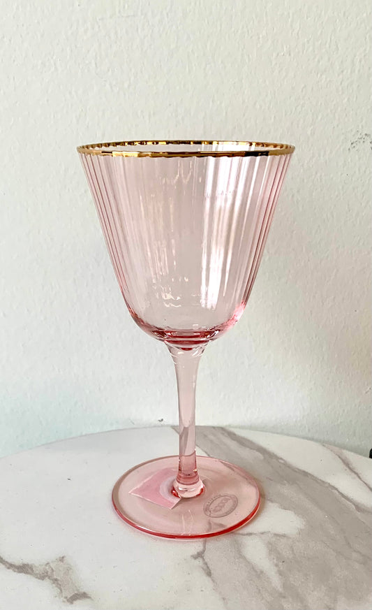 Optic Cocktail Glass with Gold Rim