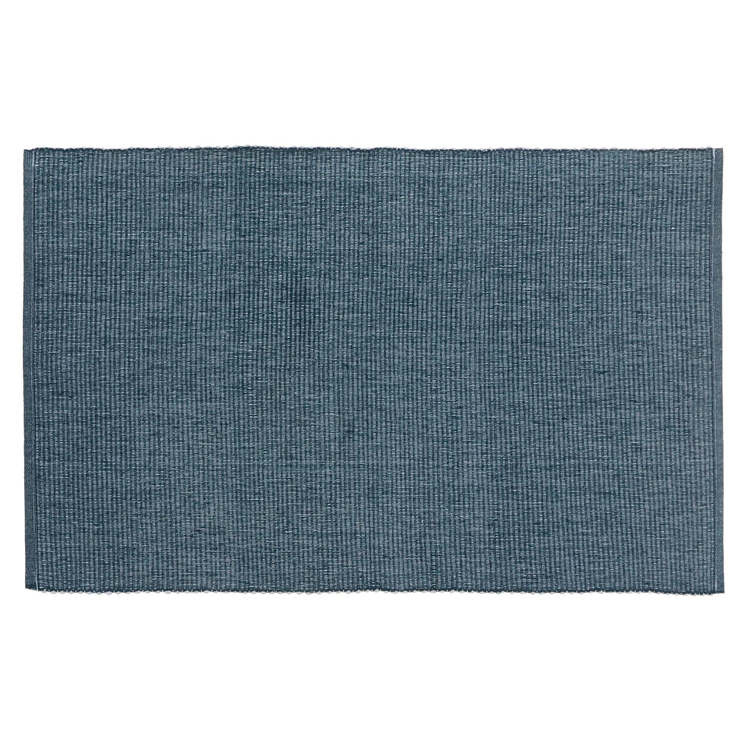 Set of 4 Chambray Ribbed Placemat-Denim Blue
