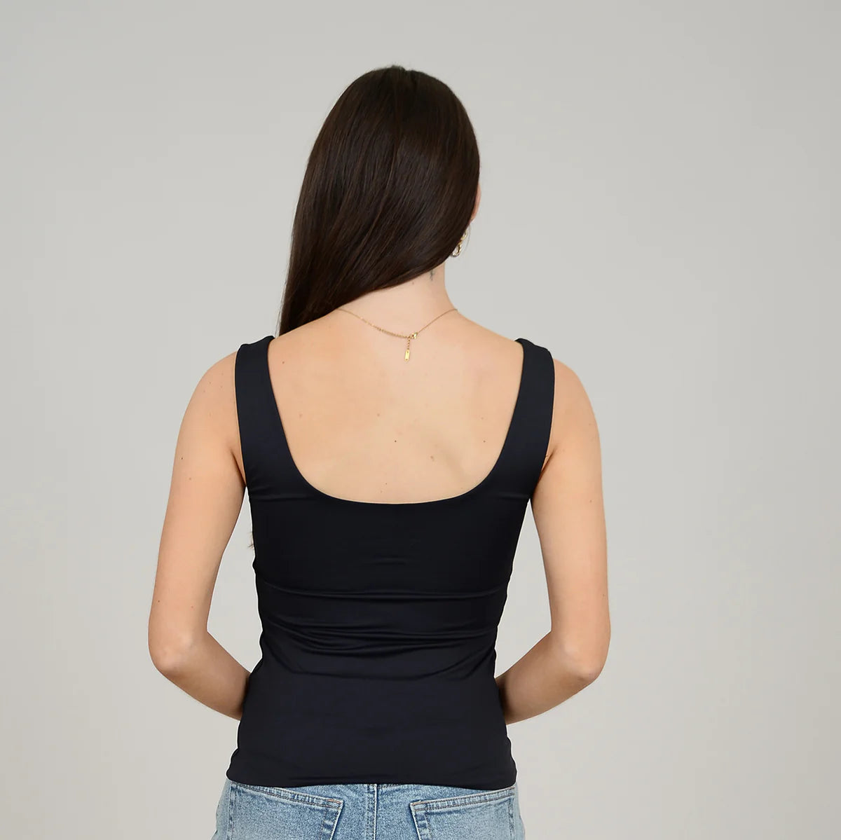 TANITH DOUBLE UNECK TANK TOP -BACK