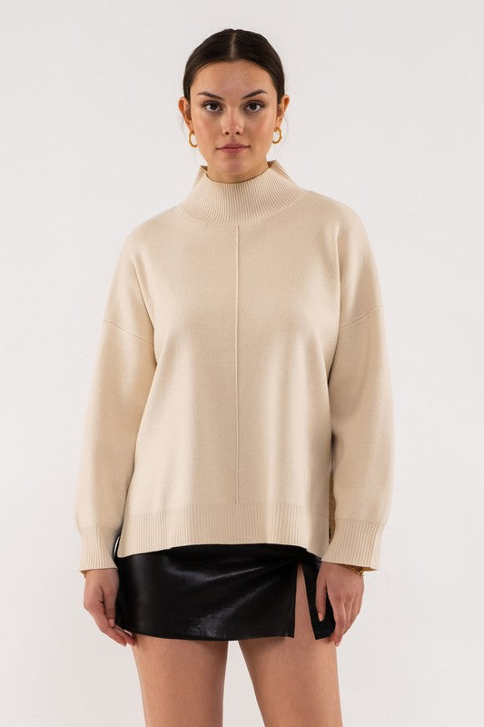 Kate Mock Neck Sweater -Ivory