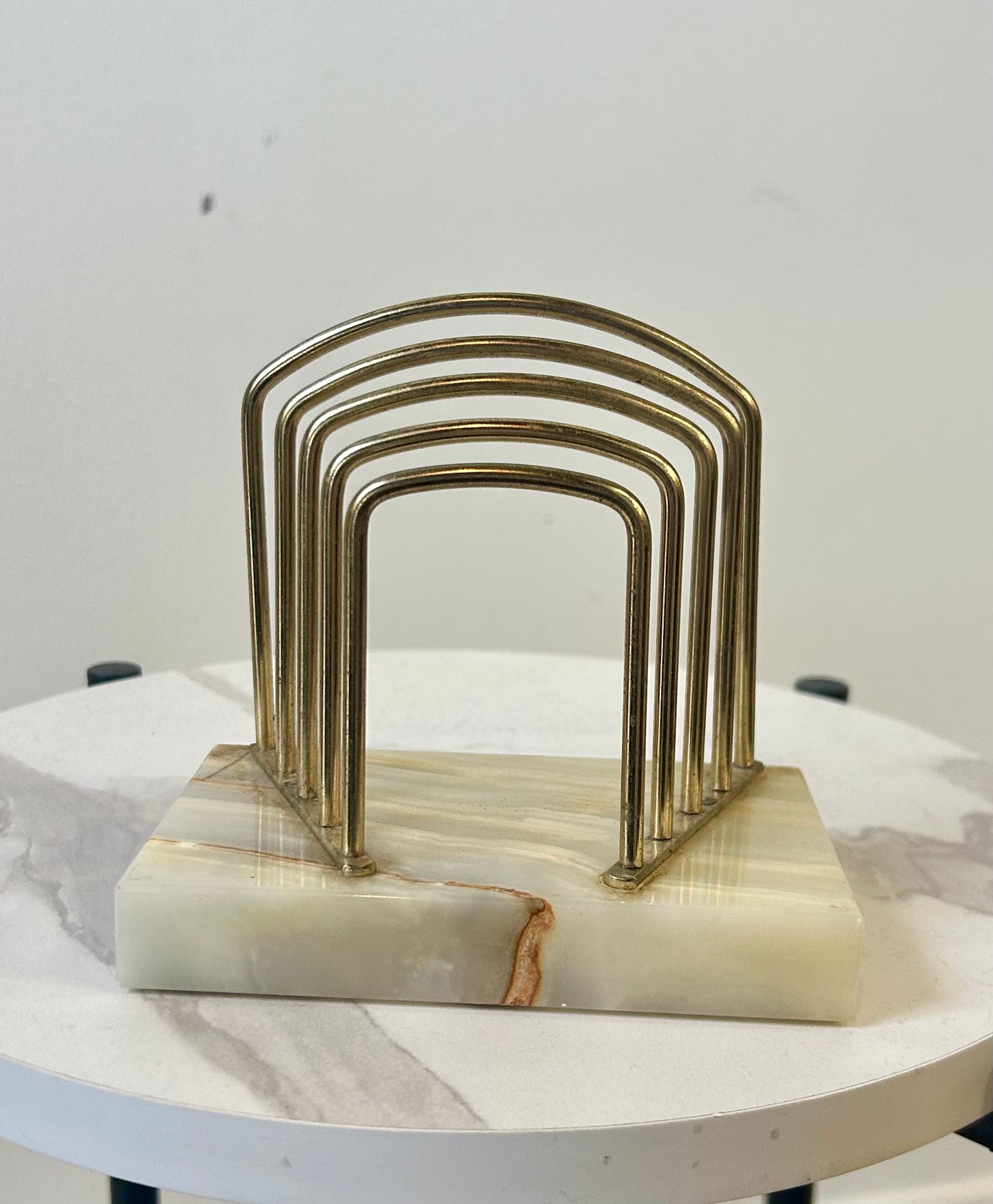 Vintage Brass/Onyx Letter Holder