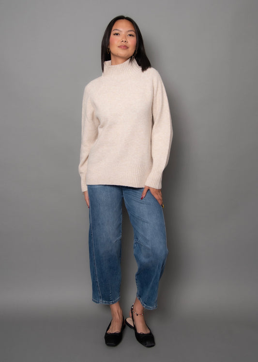 Anthousa Long Raglan Sleeve Mock Neck Pull-Over