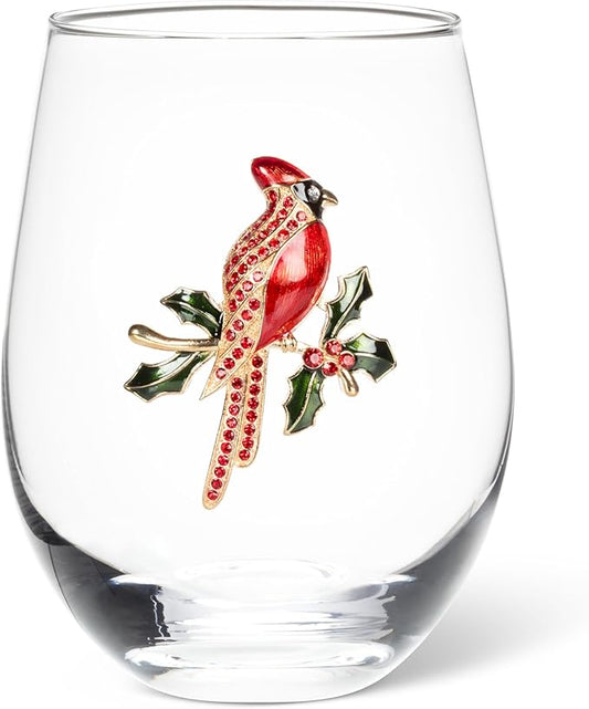 Stemless Wine Glass Jewelled-Cardinal