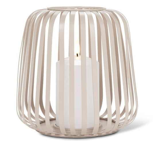 Large Cage Lantern with LED Candle-Sand