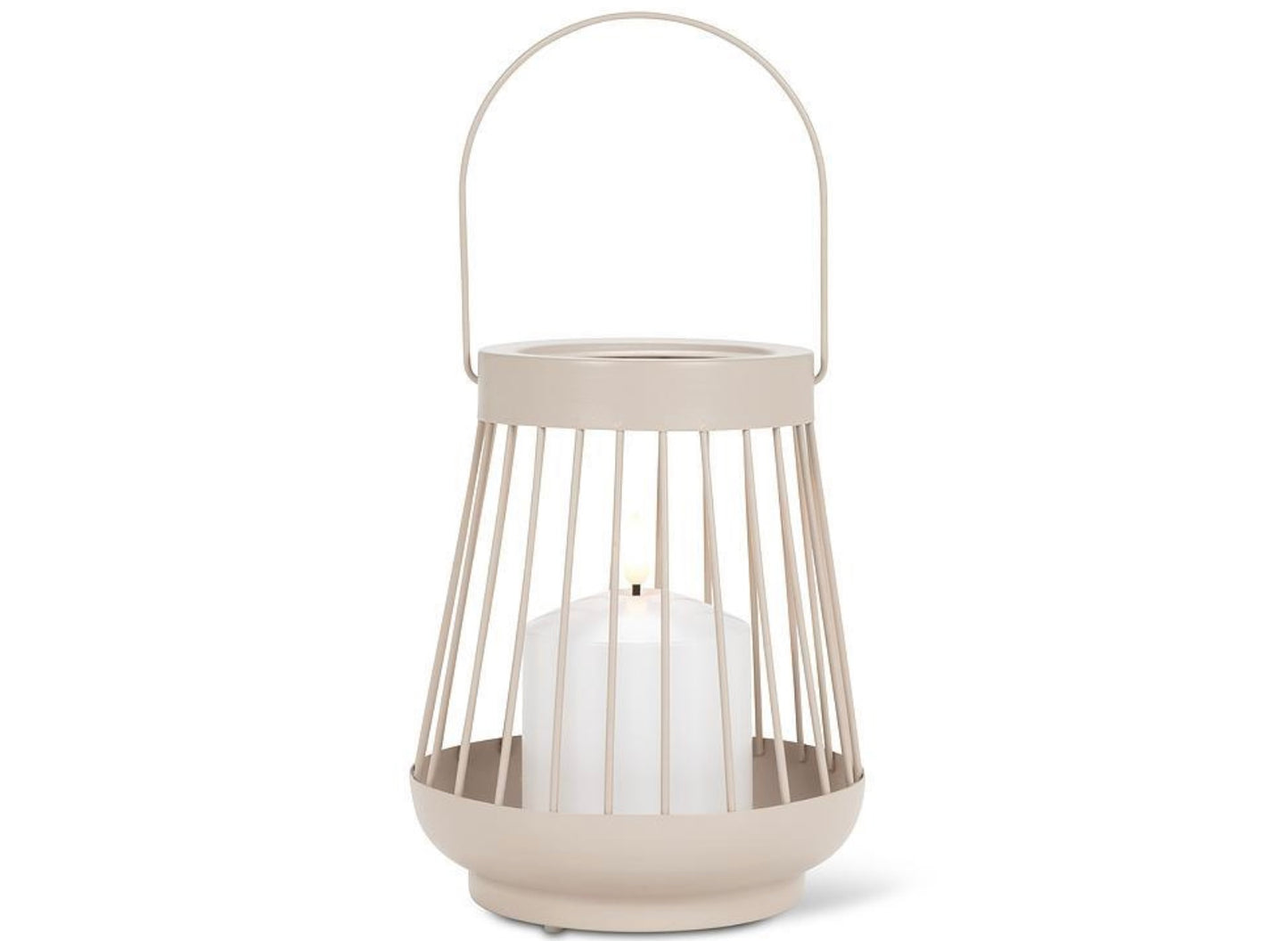 Spoke Lantern with LED Candle-Sand